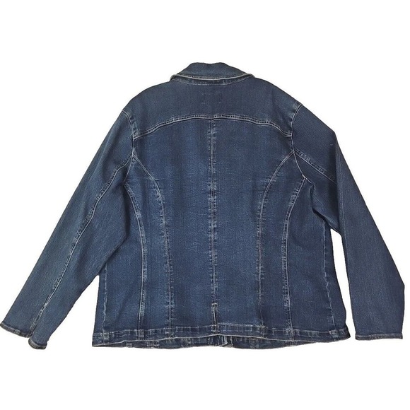 Westport ~Woman Size 18/20~ Blue Denim Jean Trucker Jacket Metal Button Up. - Picture 3 of 12